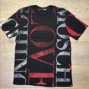 Love Moschino Black and Red Graphic Tee
